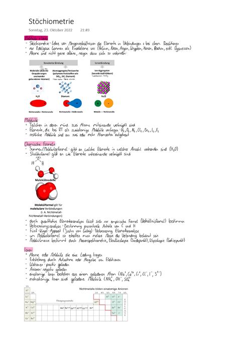 St Chiometrie Vorlesung Allgemeine Und Anorganische Chemie