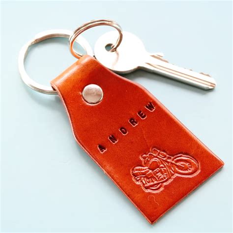 Motorcycle Personalised Leather Keyring Motorb Folksy