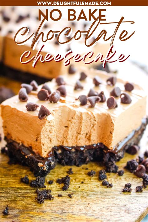 EASY No Bake Chocolate Cheesecake Recipe | Delightful E Made