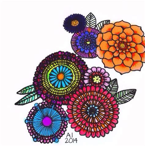 Flower doodle art Doodle Art Flowers, Flower Doodles, Ipad Art, Enamel Pins