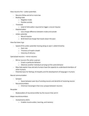 Psych 100 Consciousness Notes PSYCH 100 Exam 2 Study Guide I States