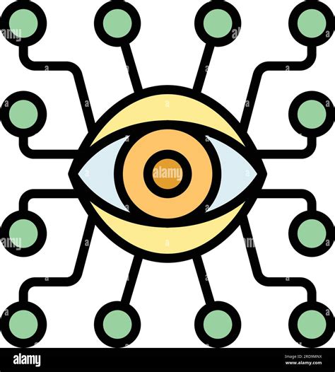 Digital Eye Icon Outline Vector Health Information Visual Perception