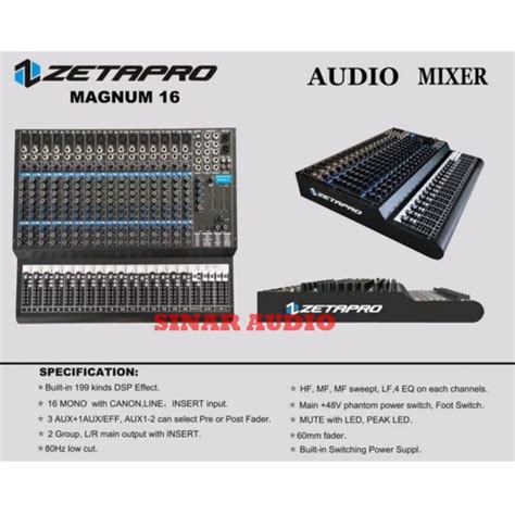 MIXER AUDIO ZETAPRO MAGNUM 16 MAGNUM16 16 CHANNEL ORIGINAL Lazada