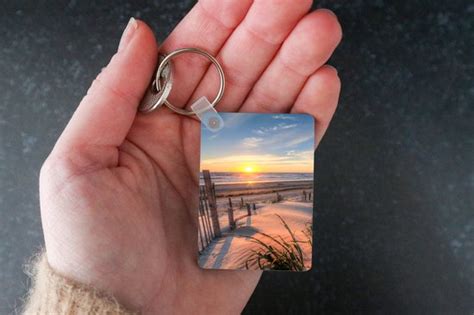 Sleutelhanger Strand Zee Duin Zonsondergang Landschap