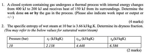 Solved Engineering Thermodynamics Please Finish The Answer Chegg