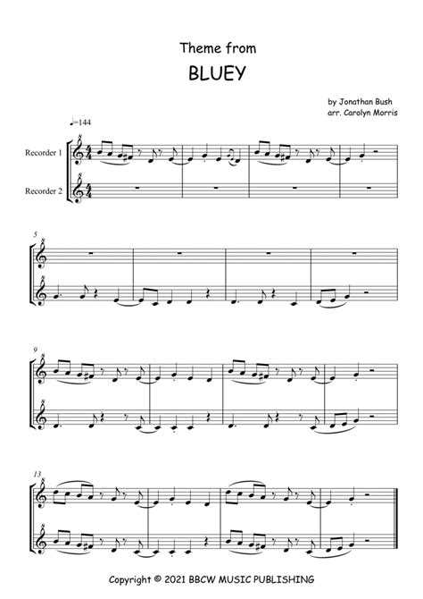 Bluey Theme Song - Woodwind Ensemble - Digital Sheet Music | Sheet Music Plus