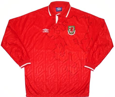 Umbro Wales Match Issue Home Shirt Vintage Football Shirts