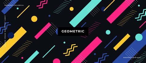 Modern Colorful Minimal Memphis Style Presentation Background With