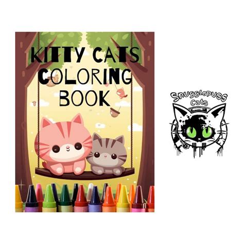 Cute Cats Coloring Book 30 Printable Pages Of Cute Easy To Color Cats Instant Digital Download