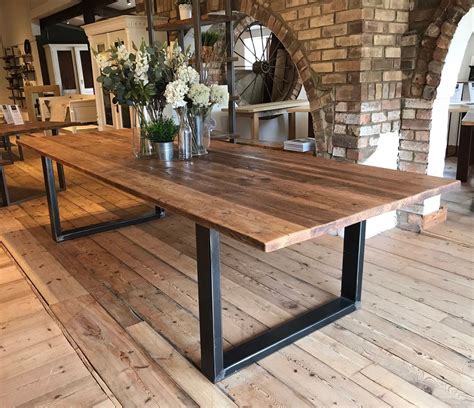 The Square Leg Reclaimed Dining Table Etsy Canada Reclaimed Dining