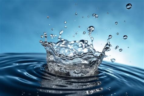 Premium AI Image Water Droplet Splashes Into The Water Creating