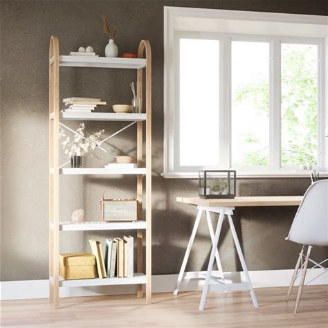 Étagère autoportante Bellwood par Umbra en bois blanc et naturel à 5