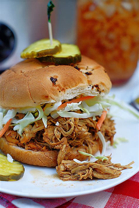 Shredded Chicken BBQ Sandwich Slow Cooker Recipe Southern Discourse