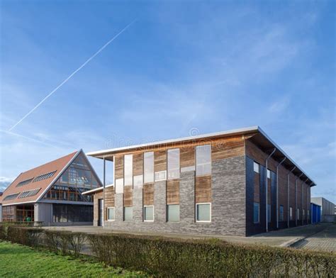 Modern Office Building With Warehouse Stock Image Image Of Factory