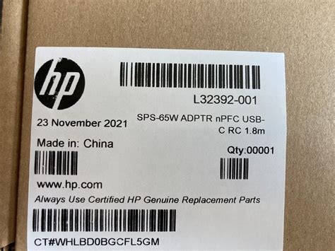 New Genuine HP L32392 001 65W USB C AC Adapter PSU INC VAT EBay