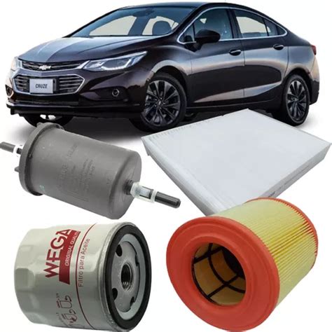 Kit Filtro Ar Oleo Combustivel Cabine Gm Cruze V Turbo