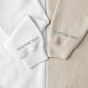 Custom Embroidered Logo Text Sweatshirt, Embroidered Business Logo ...