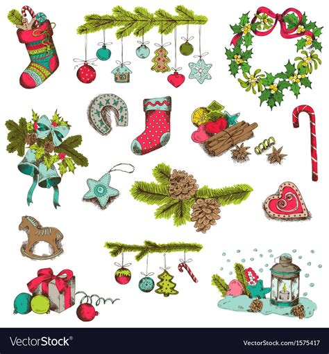 Set Of Christmas Elements Royalty Free Vector Image