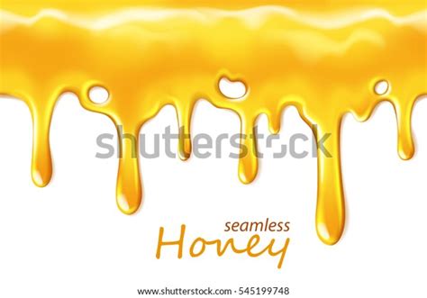 Seamless Dripping Honey Repeatable Isolated On Stock Vector Royalty