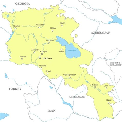Premium Vector | Political map of armenia with national borders