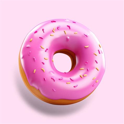 Premium Psd A Pink Donut With Pink Icing And Sprinkles On It