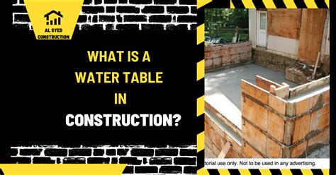 What Is a Water Table in Construction?