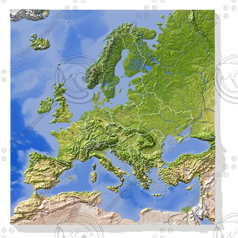 Large Detailed Relief Map Of Europe Europe Large Detailed Relief Map Images