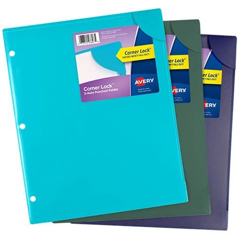 Corner Lock Document Sleeves For 3 Ring Binders Assorted Colors Sage