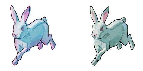 Pink & Blue Neon Rabbit Animated Cursor - Sweezy Cursors