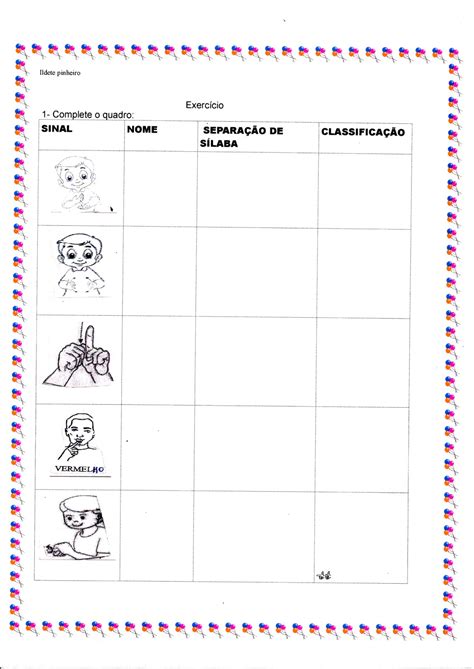 Saberes E Fazeres Em Nossas M Os Atividade De Portugu S Sinais Em