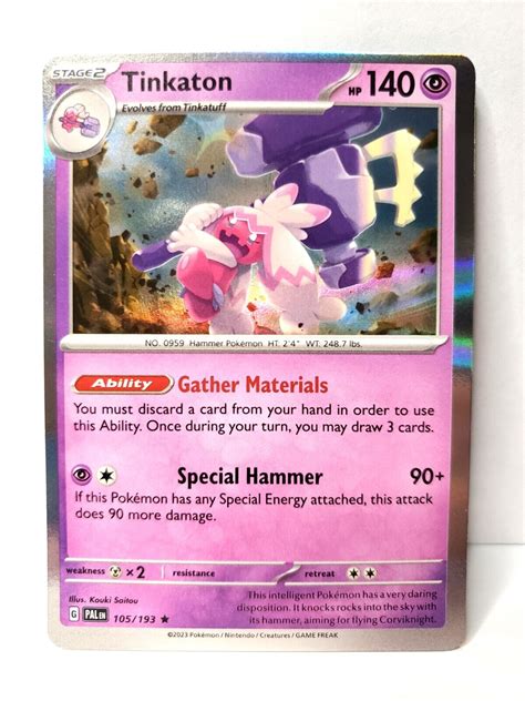 Pokémon TCG Tinkaton 105 193 Holo Rare Paldea Evolved NM MINT