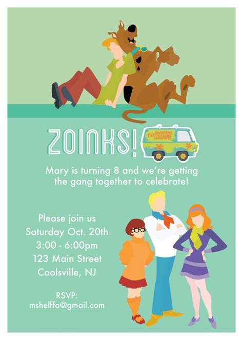 Scooby Doo Customizable Birthday Invite Etsy