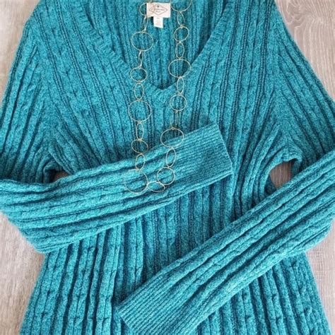 Sweaters Roomy Gorgeous Turquoise Cable Knit Sweater Poshmark