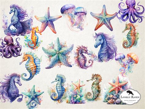 Mermaids Watercolor Clipart Bundle 141 Mermaid Png Mermaids Etsy