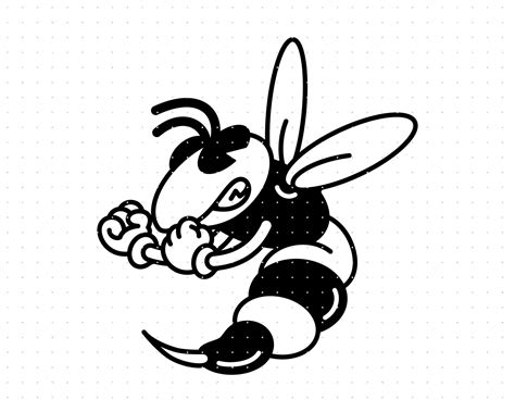 Hornet Mascot Svg, Fighting Hornet Clipart, Cartoon Hornet Png, Hornet