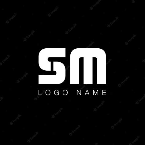 Premium Vector | Sm letter business logo in black and white color