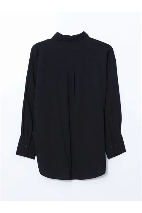 LC Waikiki LCWAIKIKI Classic Siyah Dokulu Oversize Kadın Gömlek ...