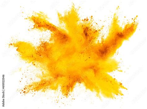 Bright Yellow Orange Holi Paint Color Powder Festival Explosion Burst