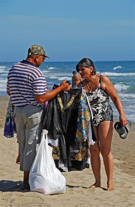 Beach Trader On Playa De La Vibora Beach Marbella Editorial