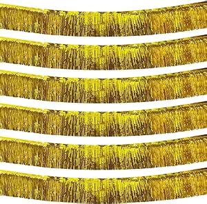 Amazon GAKA Gold Foil Fringe Garland 6 Pack 10 Feet Metallic Foil