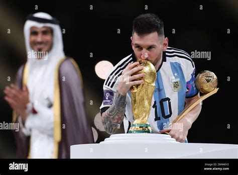 lusaier qatar  dec  lionel messi  argentina kisses
