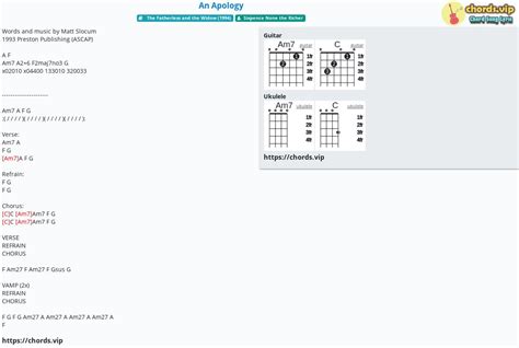 Chord: An Apology - Sixpence None the Richer - tab, song lyric, sheet, guitar, ukulele | chords.vip