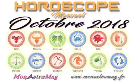 Horoscope Mensuel OCTOBRE 2018