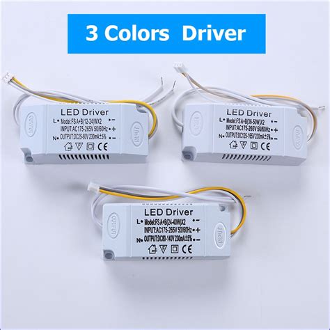 อะแดปเตอร์ไดร์เวอร์ Led 3 สี สําหรับหม้อแปลงไฟ Led Ac220v 12 24w 24 40w