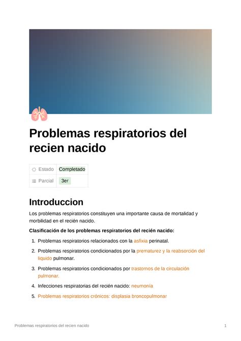 Problemas Respiratorios Del Recien Nacido I Problemas Respiratorios