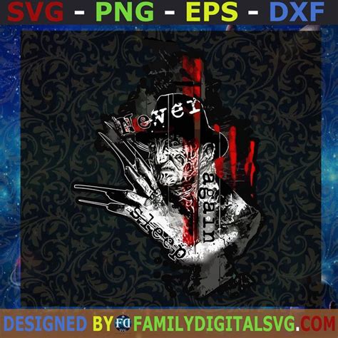 Freddy Krueger Never Sleep Again Svg Horror Face Svg Halloween Svg