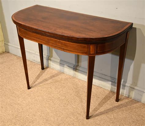 18th Century Mahogany Cross Banded Card Table Elm Coffee Table