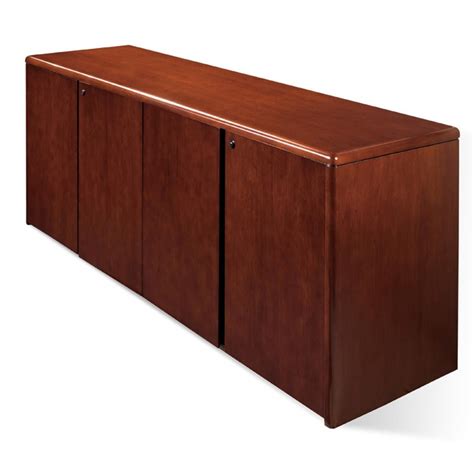 4 Door Storage Credenza 72X20 Dark Cherry Wood