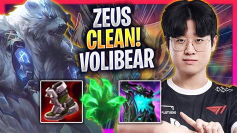 ZEUS IS SUPER CLEAN WITH VOLIBEAR T1 Zeus Plays Volibear TOP Vs