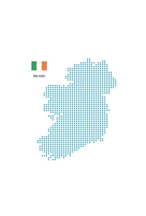 Ireland Map Design Blue Circle White Background With Ireland Flag